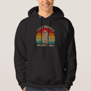 Ich mag Affen und vielleicht 3 Leute Affen Grafik Hoodie