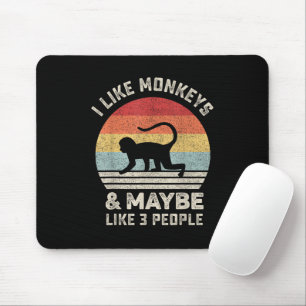 Ich mag Affen & vielleicht 3 Leute Lustiges Retro- Mousepad