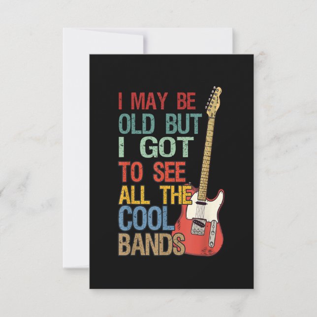 Ich mag alt sein, aber ich Got alle Coolen Bands C Dankeskarte (Vorderseite)