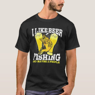 Ich mag Angelbier und vielleicht 3 Personen Phrase T-Shirt