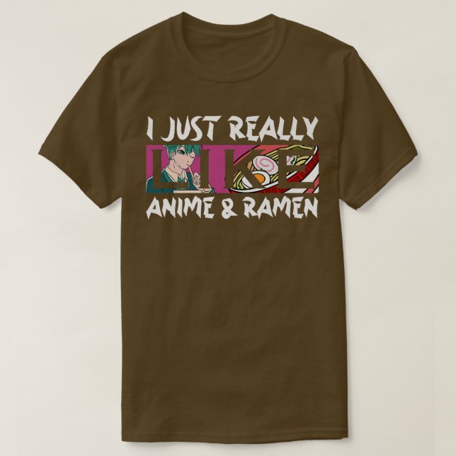 Ich mag Anime und Ramen Kawaii Manga218 T-Shirt (Design vorne)