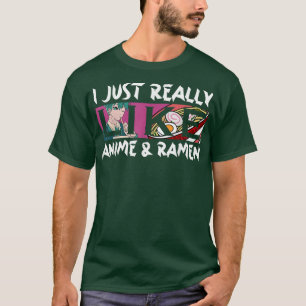 Ich mag Anime und Ramen Kawaii Manga T-Shirt