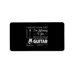 Ich mag aussehen, als höre ich dir Musik-Gitarre Adressaufkleber