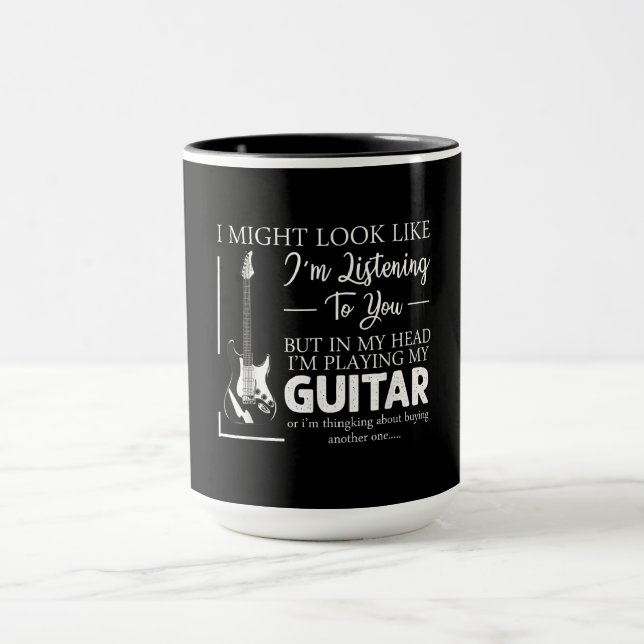 Ich mag aussehen, als höre ich dir Musikgitarre Tasse (Zentrum)