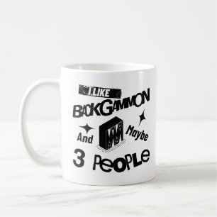 Ich mag Backgammon und vielleicht 3 Leute lustige  Kaffeetasse