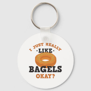Ich mag Bagels Funny Zitat Schlüsselanhänger einfa