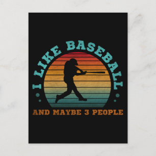 Ich mag Baseball und vielleicht 3 Leute Postkarte