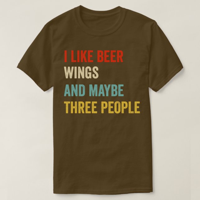 Ich mag Beer Wings T-Shirt (Design vorne)