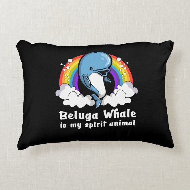 Ich mag Beluga Whales Ocean Animals Dekokissen (Vorderseite)