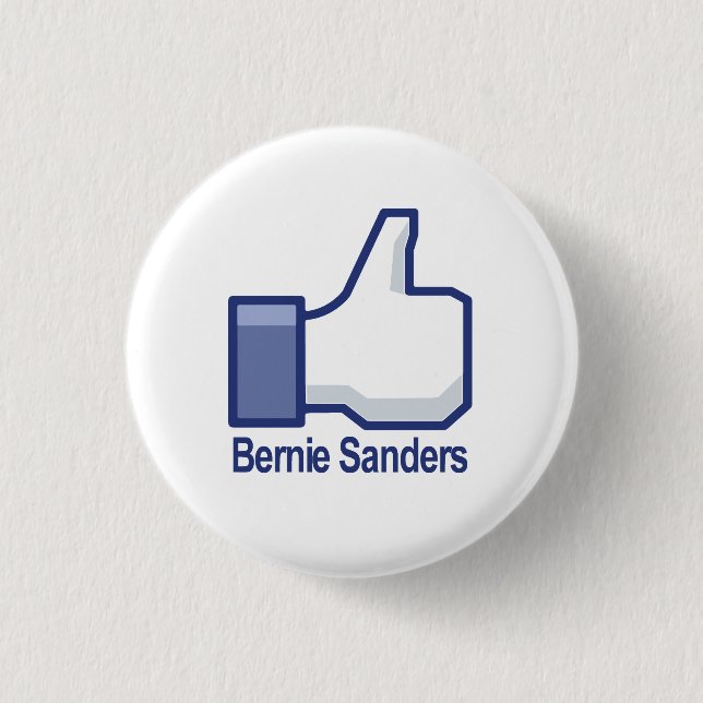 Ich mag Bernie-Sandpapierschleifmaschine-Daumen Button (Vorderseite)