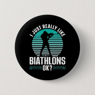 Ich mag Biathlons Ok Sports Biathlon Bi Button