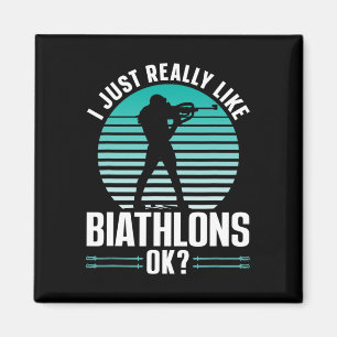 Ich mag Biathlons Ok Sports Biathlon Bi Magnet