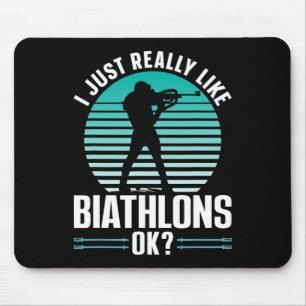 Ich mag Biathlons Ok Sports Biathlon Bi Mousepad