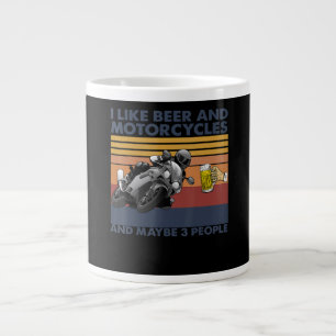 Ich mag Bier und Krafträder - Motorradgeschenk Jumbo-Tasse