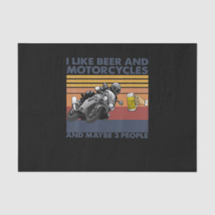 Ich mag Bier und Krafträder - Motorradgeschenk Seidenpapier