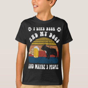Ich mag Bier und meinen französischen Bulldoggen u T-Shirt