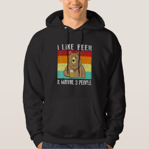 Ich mag Bier und vielleicht 3 Leute trinken Hoodie