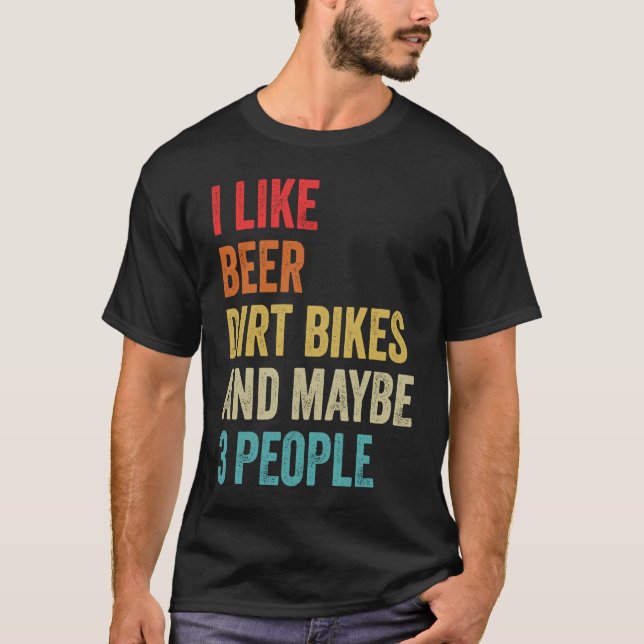 Ich mag Bierfahrräder und vielleicht 3 Leute MX Mo T-Shirt (Vorderseite)