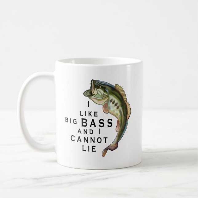 Ich mag Big BASS Funny Fishing Kaffeetasse (Links)