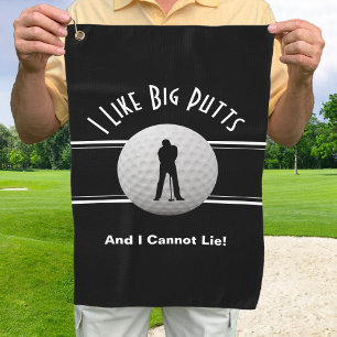 Ich mag Big Putts Golf Spaß Funny Black Modern Golfhandtuch
