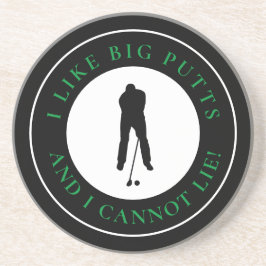 Ich mag Big Putts Sport Golfer Modernes Schwarzes  Getränkeuntersetzer