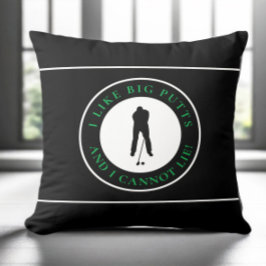 Ich mag Big Putts Sport Golfer Modernes Schwarzes  Kissen
