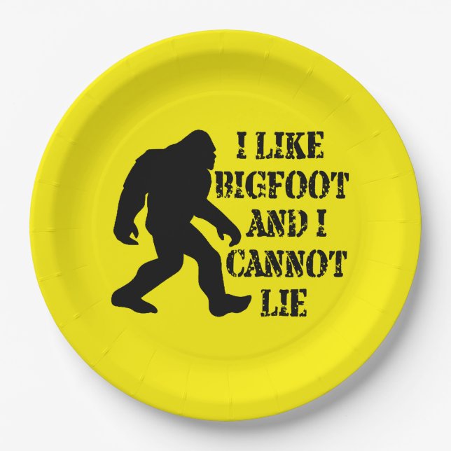Ich mag Bigfoot und ich kann nicht leben Pappteller (Vorderseite)