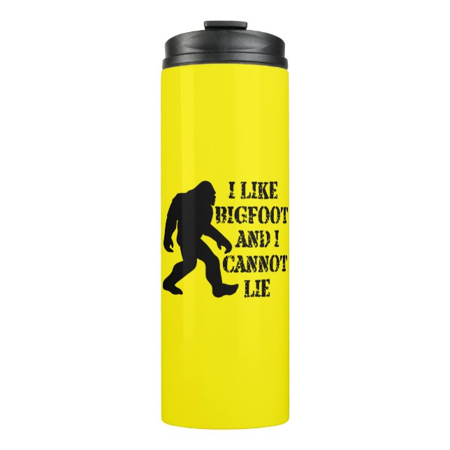 Ich mag Bigfoot und ich kann nicht leben Thermosbecher (Vorderseite)