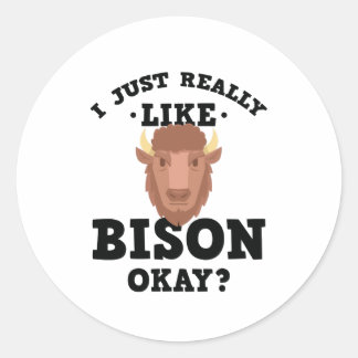 Ich mag Bison Funny Quote Sticker