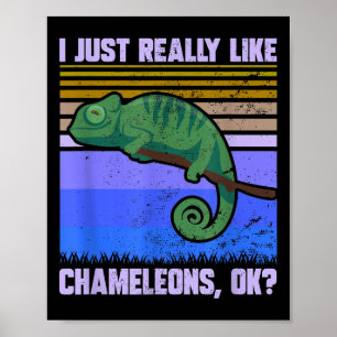 Ich mag Chamäleons Ok Funny Quote Lizar Poster