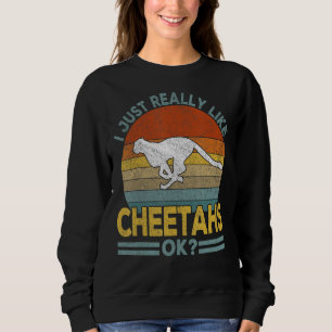 Ich mag Cheetah Funny Cheetah Retro Sweatshirt