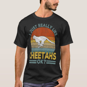 Ich mag Cheetah Funny Cheetah Retro T-Shirt