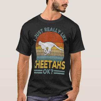 Ich mag Cheetah Funny Cheetah Retro T-Shirt