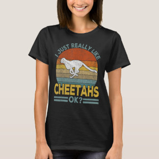 Ich mag Cheetah Funny Cheetah Retro T-Shirt