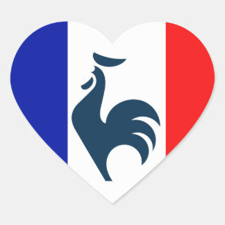 Ich mag coq flageau Frankreich Herz-Aufkleber