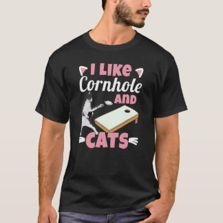Ich mag Cornhole und Katzen T-Shirt