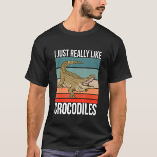 Ich mag Crocodiles Retro Croc Reptil T-Shirt