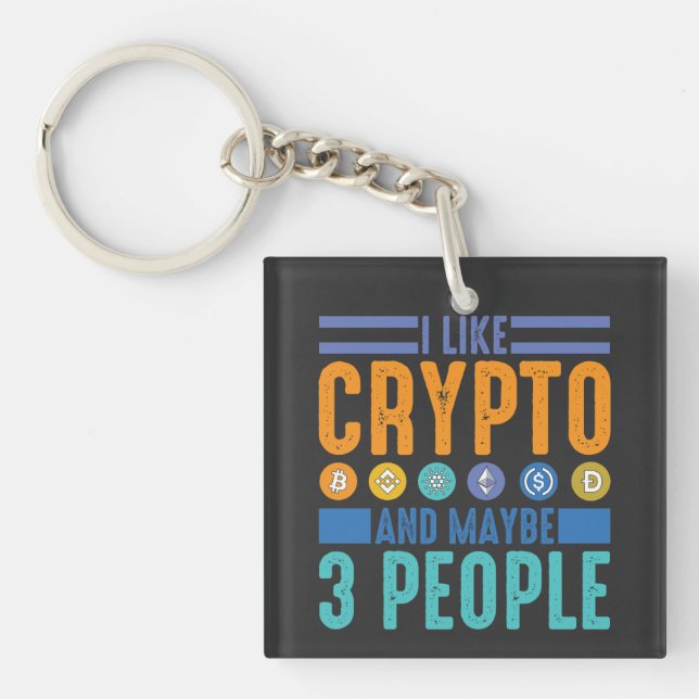 Ich mag Crypto und vielleicht 3 Leute, Crypto Love Schlüsselanhänger (Vorderseite)