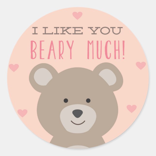 Ich mag, dass Sie viel Valentinsticker tragen Runder Aufkleber (Vorderseite)