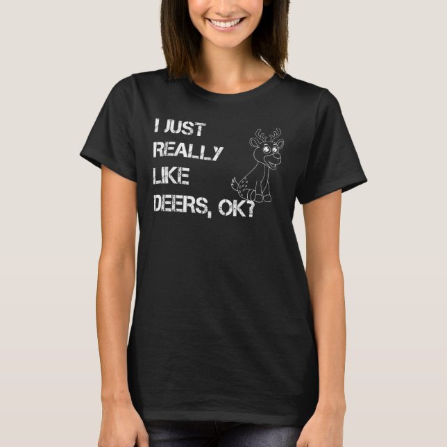 Ich mag Deers wie die lustige Hirsche-Liebe T-Shirt (Vorderseite)