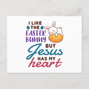 Ich mag den Osterhase, aber Jesus hat mein Herz Postkarte
