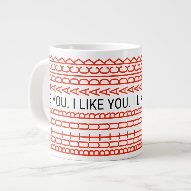 ICH MAG DICH, ABER versteckte Nachricht Funny Subl Jumbo-Tasse (Vorderseite Links)