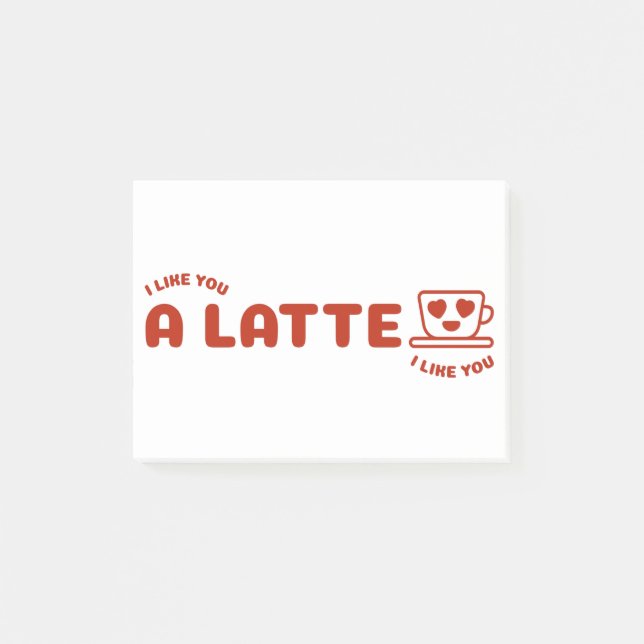 Ich mag dich als Latte Post-it Klebezettel (Vorderseite)