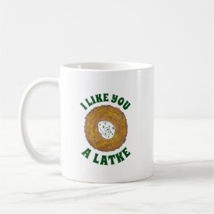 Ich mag dich ein Latke Potato Pancakes Hanukkah Fe Kaffeetasse