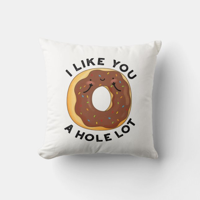 Ich mag dich ein sehr lustiger Donut-Puff Kissen (Vorderseite)