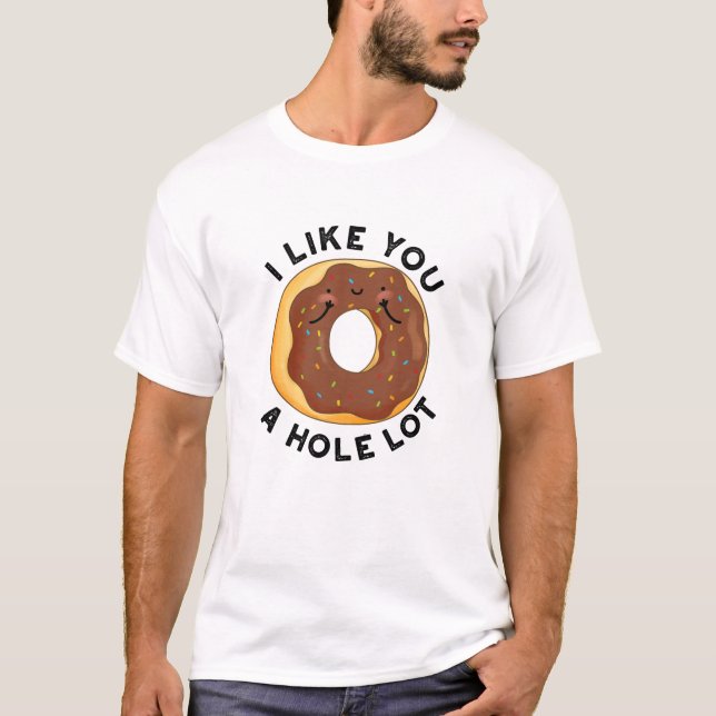 Ich mag dich ein sehr lustiger Donut-Puff T-Shirt (Vorderseite)