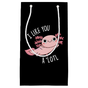Ich mag dich ein wenig lustig Axolotl Puck Dark BG Kleine Geschenktüte