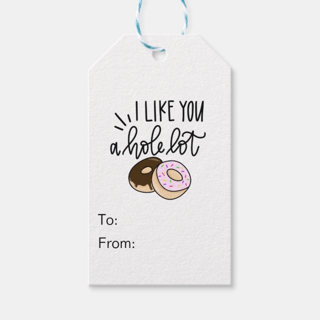 Ich mag dich eine ganze Menge - Donut Valentine Ge Geschenkanhänger (Vorderseite)