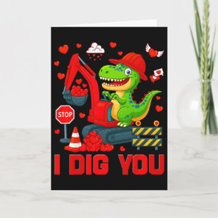 Ich mag dich lustiger Herz Dinosaurier LKW Valenti Karte