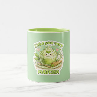Ich mag dich sehr Matcha-Tasse | Süße Matcha-Beche Zweifarbige Tasse
